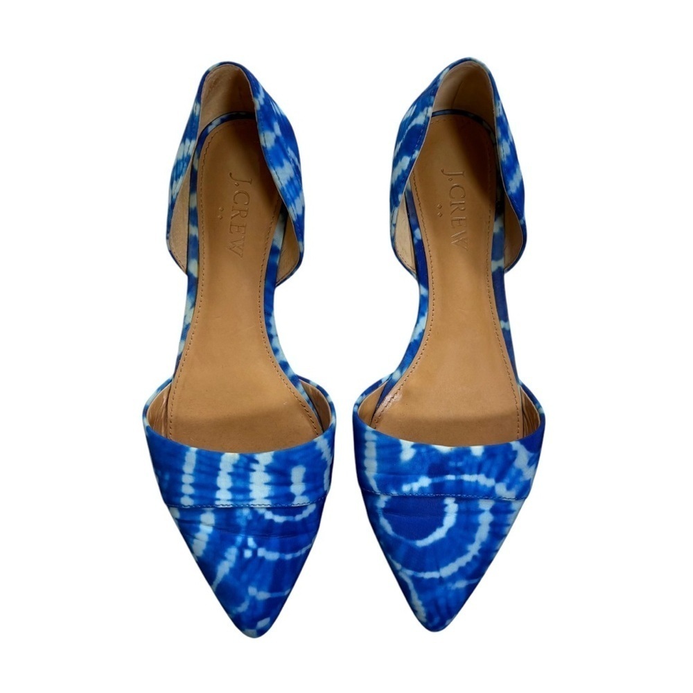 J.Crew Women's Blue and White Tie Dye D'Orsay Flats, Style #C4927, Size 6 - Picture 3 of 12
